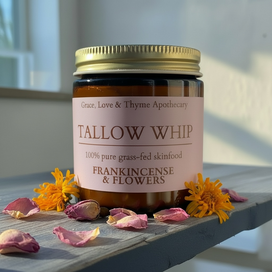 FRANKINCENSE & FLOWERS | Tallow Whip | No Essential Oils | 4 oz | * NEW FORMULA *
